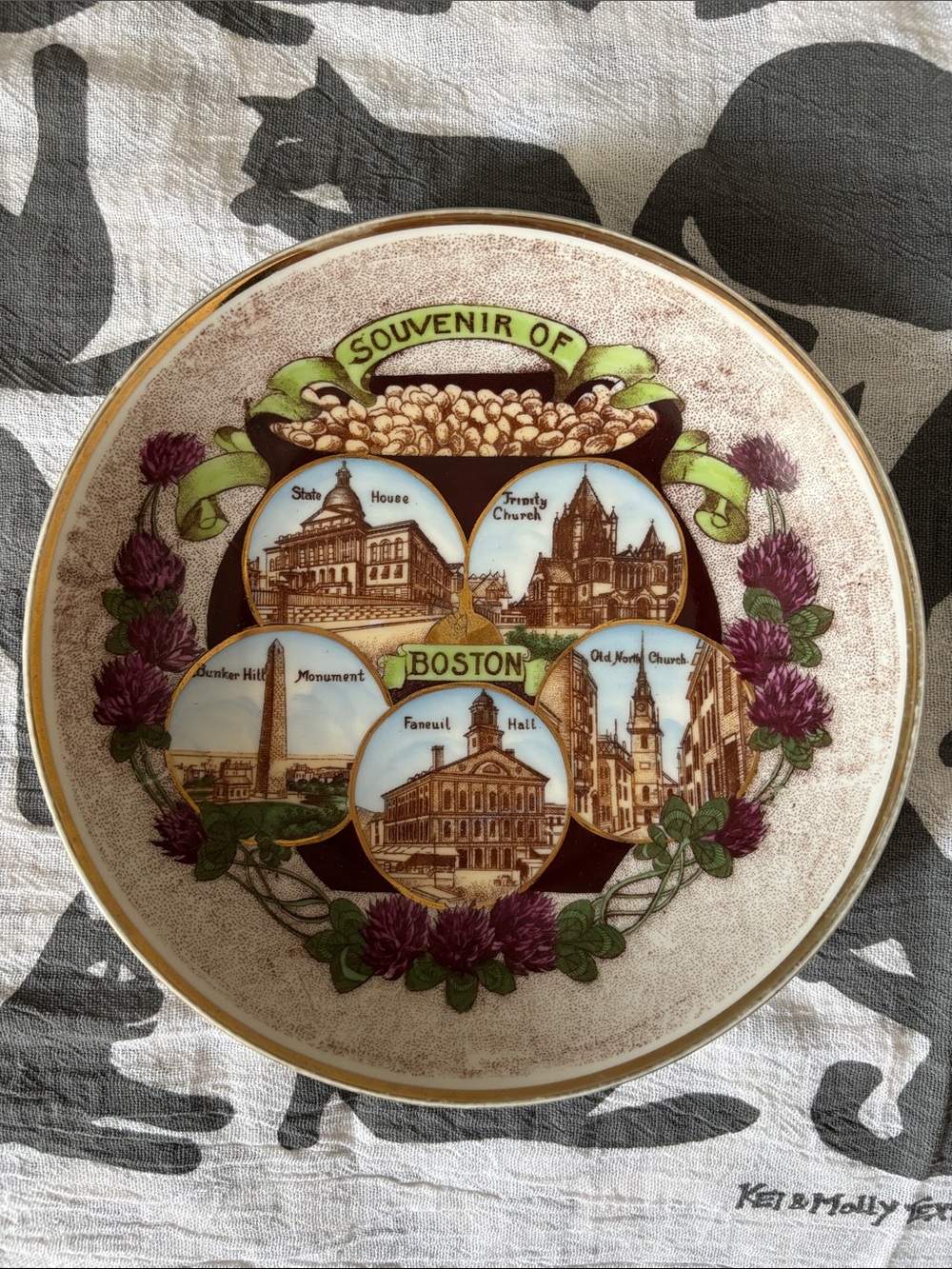 Souvenir of Boston Decorative Vintage Plate/ Shallow Bowl EUC